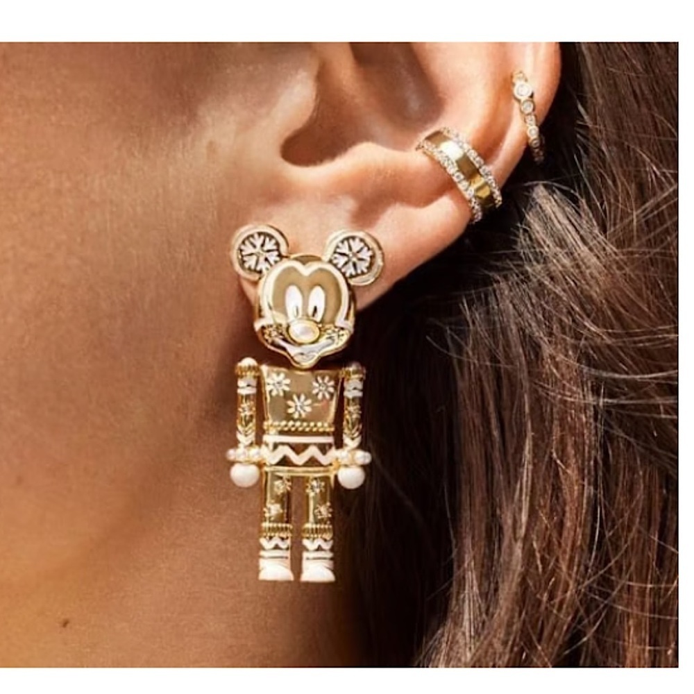 BaubleBar x Disney Mickey Mouse Gold Nutcracker Earrings New - Picture 5 of 5
